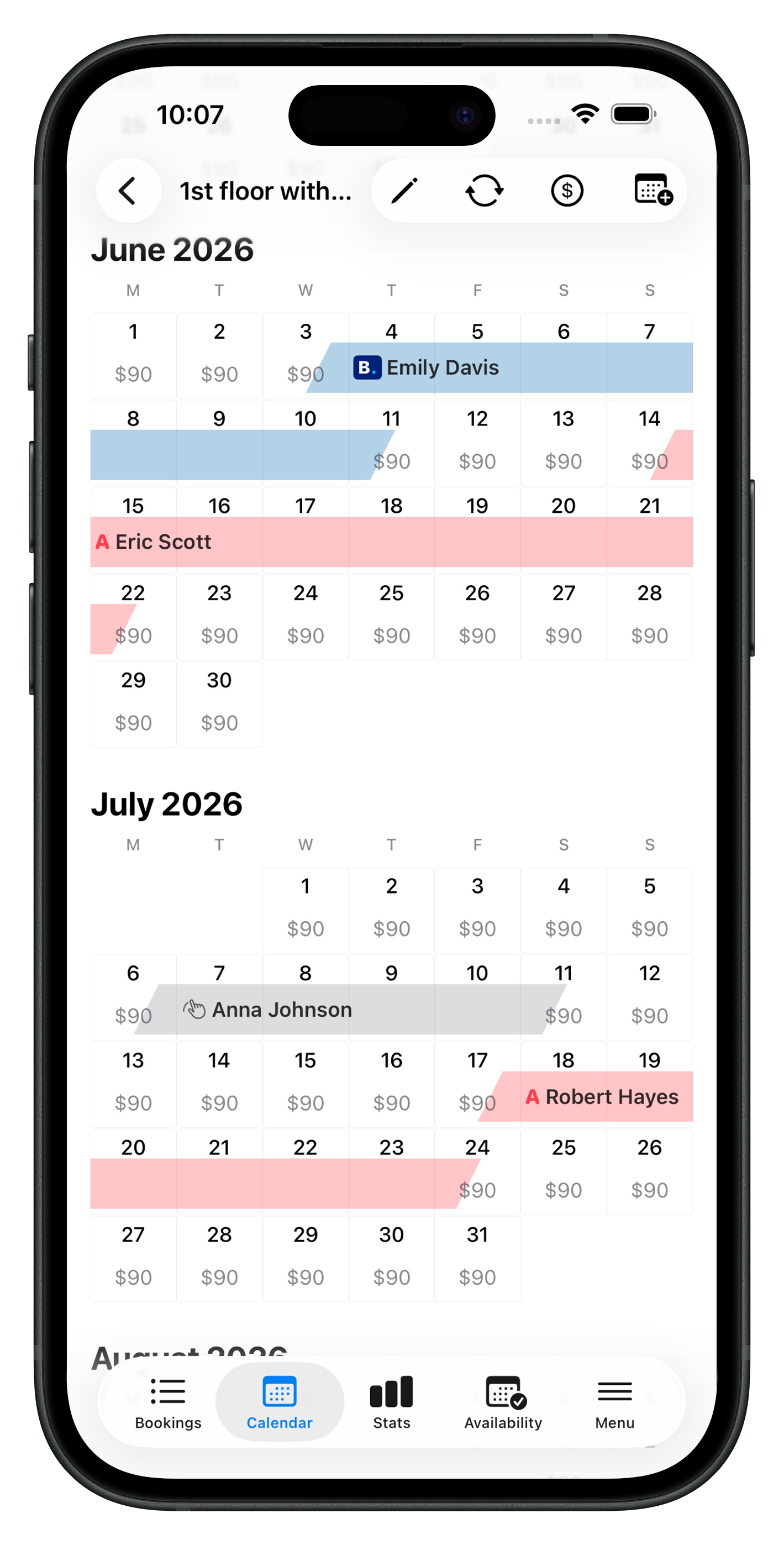 Hosta income and net profit stats