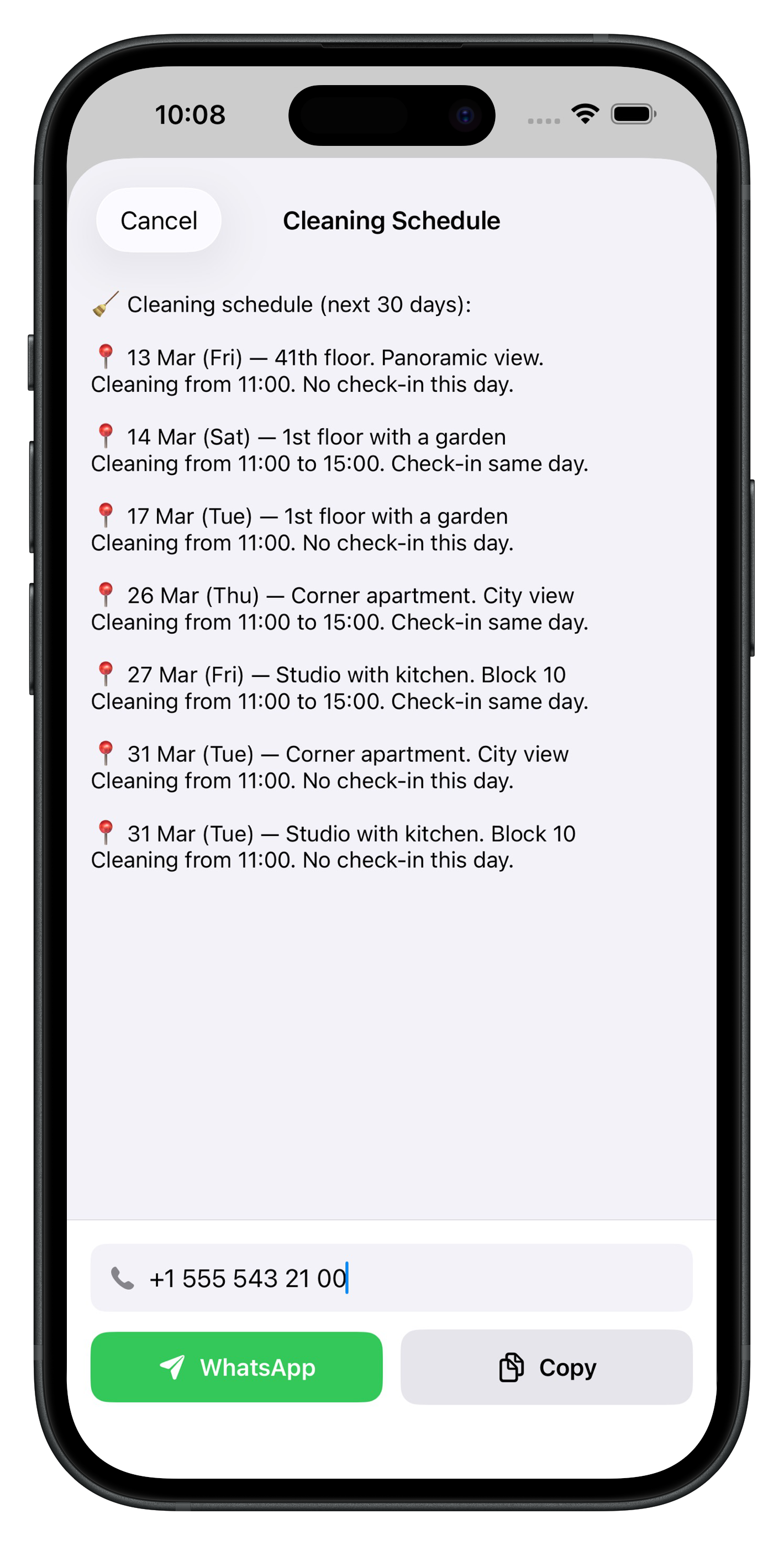 Message templates for guests